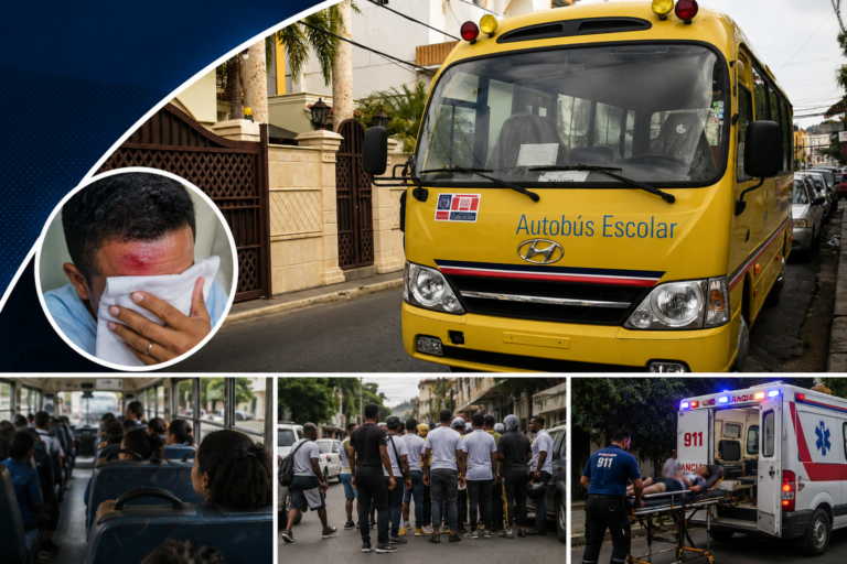 Autobús del Sistema de Transporte Estudiantil TRAE relacionado con incidente ocurrido en El Café de Herrera