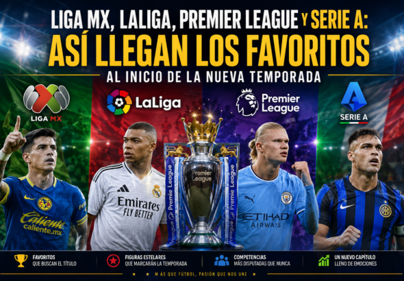 Jugadores representativos de la Liga MX, LaLiga, Premier League y Serie A antes del inicio de la nueva temporada de fútbol.