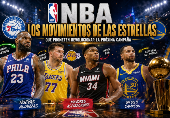 LeBron James, Luka Dončić, Giannis Antetokounmpo y Stephen Curry representan los principales movimientos de estrellas de la NBA para la temporada 2026-2027.